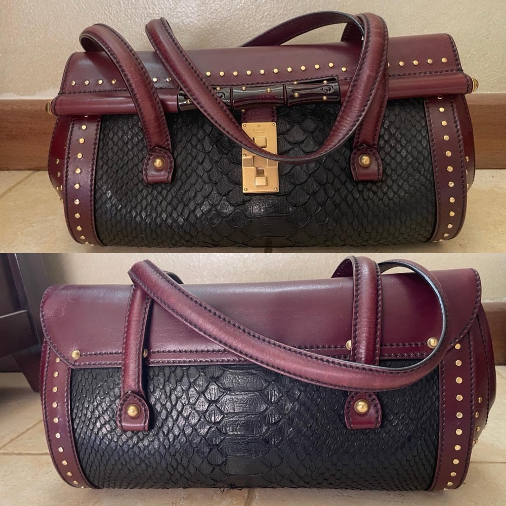 Gucci Burgundy and Black Shoulder Bag